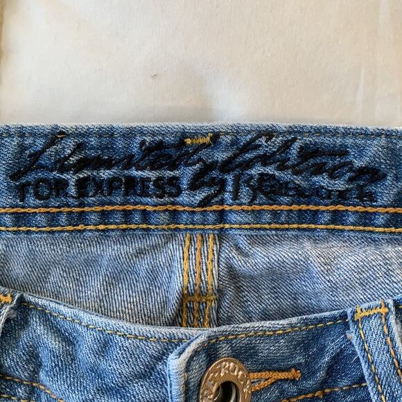 Re Rock Limited Edition for Express blue jeans low rise skinny distressed size 2 - Picture 5 of 10